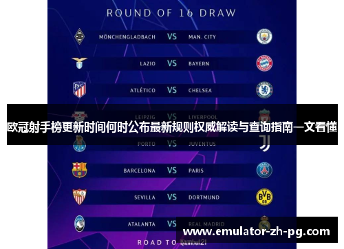 欧冠射手榜更新时间何时公布最新规则权威解读与查询指南一文看懂 欧冠射手榜更新时间何时公布最新规则权威解读与查询指南一文看懂